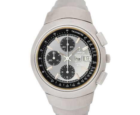OMEGA Speedsonic F300HZ Lobster "Mirror Dial" Ref 188.0001 Herren Chronograph. Papiere 1977. Edelstahl. Quarzwerk in funktion