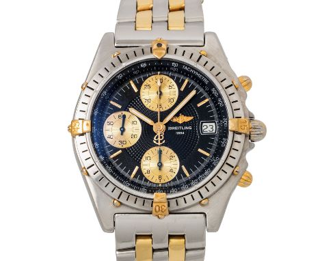 BREITLING Chronomat B13047 Herren Armbanduhr. Edelstahl vergoldet. Automatik-Werk Breilting B13 mit guten Gangwerten (-16 Sek