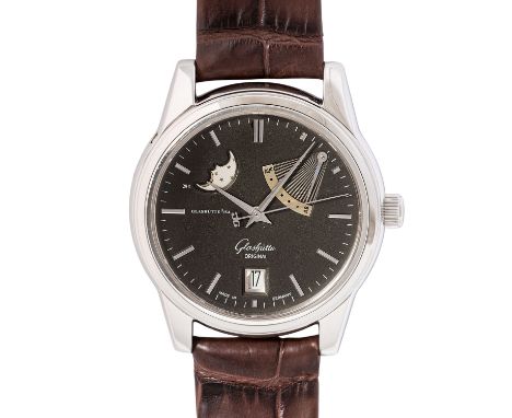 GLASHÜTTE Original Senator "Auf und Ab" Ref 3944142204 Herrenuhr. Box und Papiere. Edelstahl. Glasboden. Automatik-Werk Kal. 