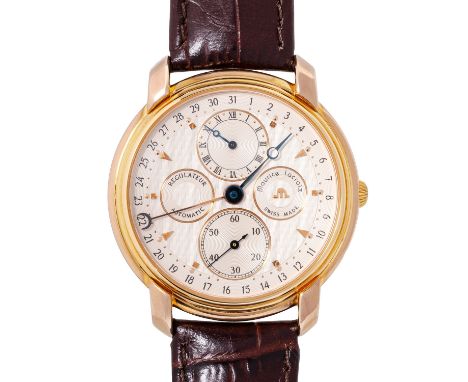 MAURICE LACROIX "Regulateur Masterpiece" Ref 19275 Herrenuhr. Vergoldet. Glasboden. Automatik-Werk Kal. ETA 2892-2 mit sehr g