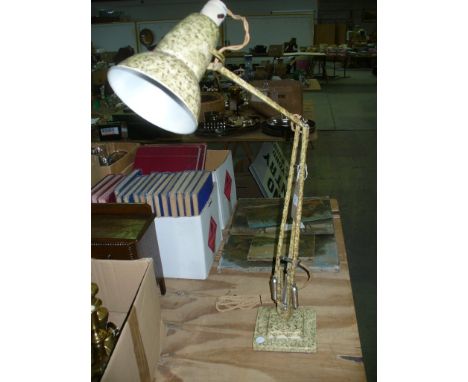 A Mid 20th century mottled Herbert Terry angle poise lamp.
