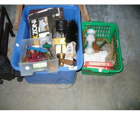 2 Boxes of sundry items, tools and fittings.
