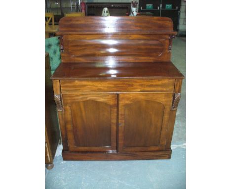 A 19th century mahogany chiffonier , the raised back with a single shelf above a rectangular top with a single frieze drawer,