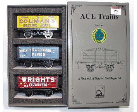 ACE Trains coal wagons set 6 comprising 3 wagons:- Colmans Mustard, Mellonie &amp; Goulder and Wrights (M-BM)