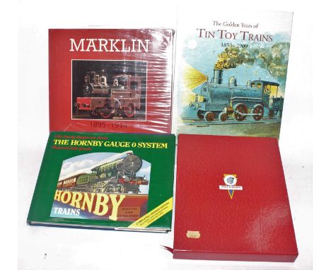 Four various hardback books relating to model train collecting, to include a New Cavendish Markin 1895-1914 book, The Golden 