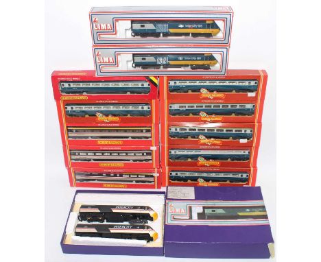 A collection of Hornby and Lima 00 gauge Intercity High Speed train locomotives and accompanying carriages, to include 2x Lim