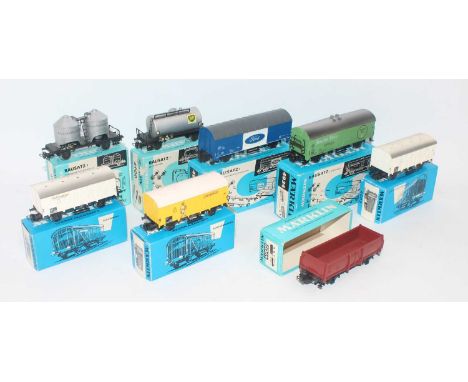 Marklin HO goods wagons:-  4937 Ford longwheel base 4-wheel van (E-BE), 4934 Staufen Brau 4 wheel longwheel base van (E-BE), 