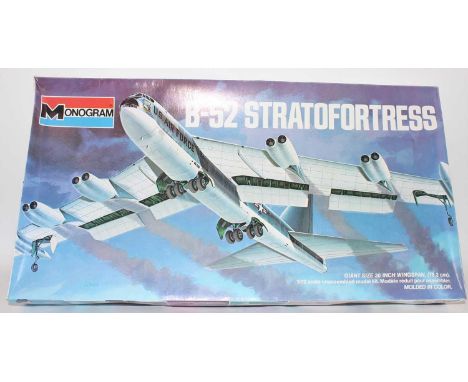 Monogram B52 Stratofortress in 1:72 scale seems complete with decals instructions and parts still in original sealed bags (BN