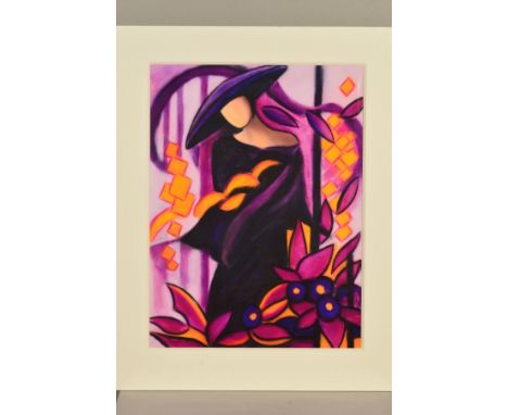 PASCALE BIGOT (FRENCH/BRITISH CONTEMPORARY), 'Soleil D'ete', a limited edition print, 9/295, an abstract portrait, signed bot