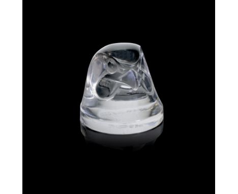 RENÉ LALIQUE (FRENCH, 1860-1945)A Pre-War 'Tête D'Épervier' Car Mascot, designed introduced in 1928clear glass with slight am