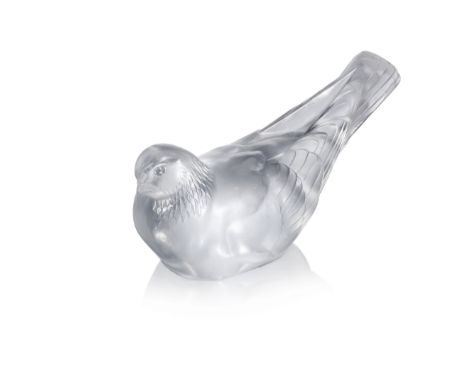 RENÉ LALIQUE (FRENCH, 1860-1945)A Rare Pre-War 'Pigeon Namur' Decorative Motif, design introduced in 1931clear glass, press-m