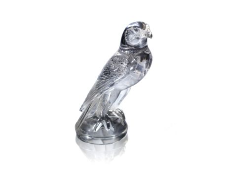 RENÉ LALIQUE (FRENCH, 1860-1945)A Pre-War 'Faucon' Car Mascot, design introduced in 1925clear glass with an amethyst hue, pre
