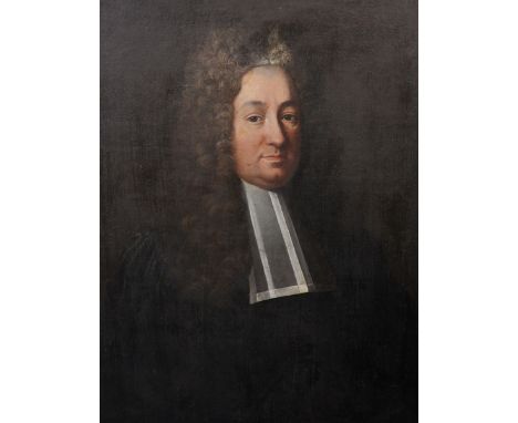 18th Century English School. Bust Portrait of a Cleric, Oil on Canvas, Unframed, 29.5" x 23.25".
