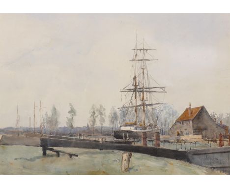 Arthur John Trevor Briscoe (1873-1943) British. "Heybridge Basin, Maldon", Watercolour, Signed and Dated '06, 9.25" x 13.25".