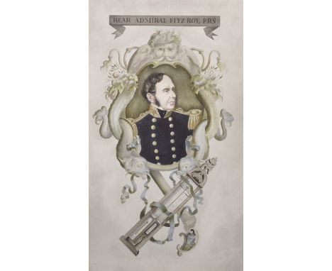 Early 20th Century English School. Portrait of Rear Admiral Robert Fitz Roy, Captain of HMS Beagle and later Governor of New 