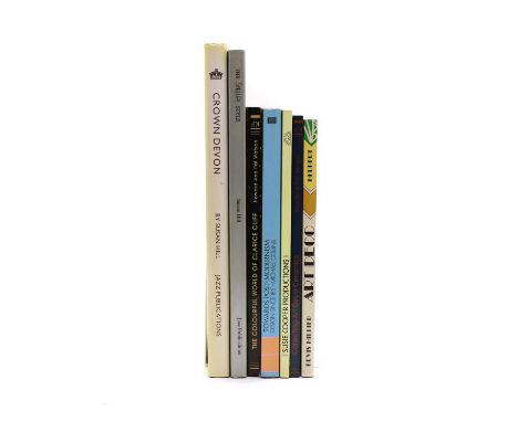 A collection of Art Deco ceramic books, Clarice Cliff, Susie Cooper, Carltonware, Crown Devon, The Shelley Style, and three m