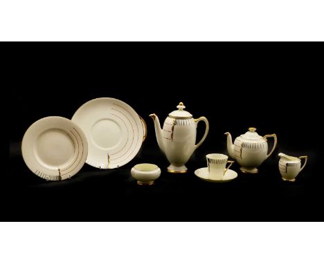 A collection of Royal Doulton part tea and coffee wares, comprising: two cups and saucers, two coffee cups and four saucers, 