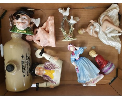 A collection of ceramic items to include: novelty Tony Wood teapot, Paragon 'David' figure, John Bromley figure Autumn Splend