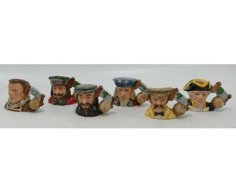 Royal Doulton Limited Edition Set of Six Explorer Collection Tiny Character Jugs Columbus D7081, Scott D7082, Da Gama D7083, 