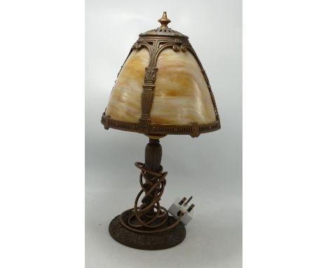 Metal and glass table lamp: Height 40cm 