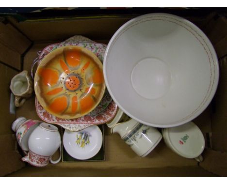 A mixed collection of items to include: Shelley, Minton Grasmere milk jug and sugar bowl, Royal Worcester, Aynsley Bowl etc 