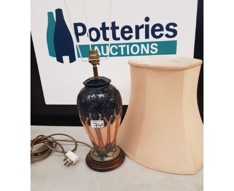 Moorcroft Cluny Large Table Lamp: by Sally Tuffin with Moorcroft Silk Shade. 
