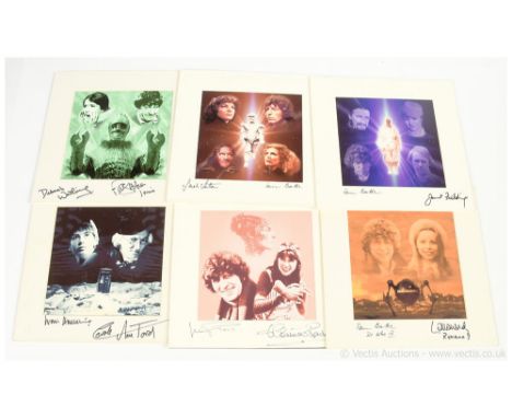 Collection of 6x Mod Art Studio Doctor Who signed prints. Signatures include Elizabeth Sladen, Tom Baker, Sarah Sutton and ot