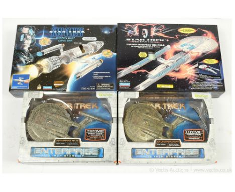 Star Trek related vehicles x four includes Playmates Generations Starship Enterprise NCC-1701-B, Playmates First Contact Phoe