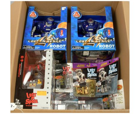 Quantity of Lost in Space collectables x nine includes Toy Island The Classic Series remote control B-9 Robot, Trendmasters R