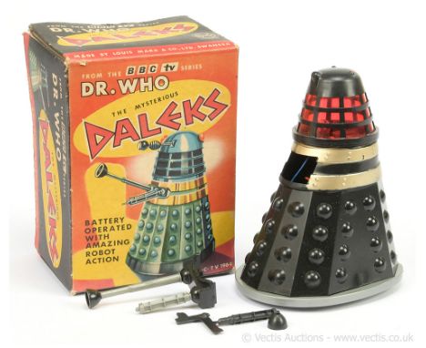 Marx Toys vintage Doctor Who &amp; The Mysterious Daleks battery operated robot action Dalek (black), Good, untested, within 