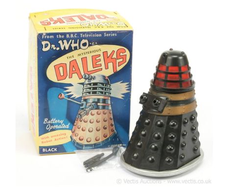 Marx Toys vintage Doctor Who &amp; The Mysterious Daleks battery operated robot action Dalek (black), Good, untested, within 