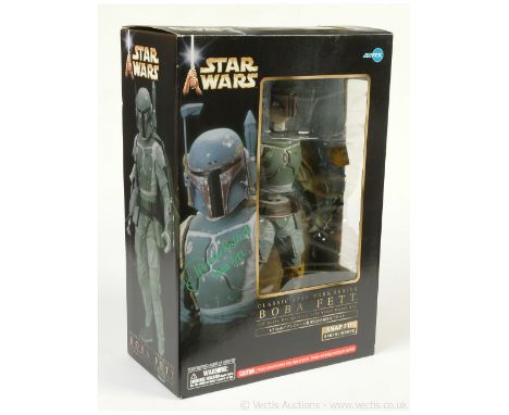 Kotobukiya ArtFX Star Wars Boba Fett 1/7 scale pre-painted soft vinyl snap-fit model kit, signed by Jeremy Bulloch, Excellent