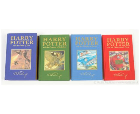 Bloomsbury J.K. Rowling Harry Potter deluxe hard back books x four includes The Philosopher's Stone, The Chamber of Secrets, 