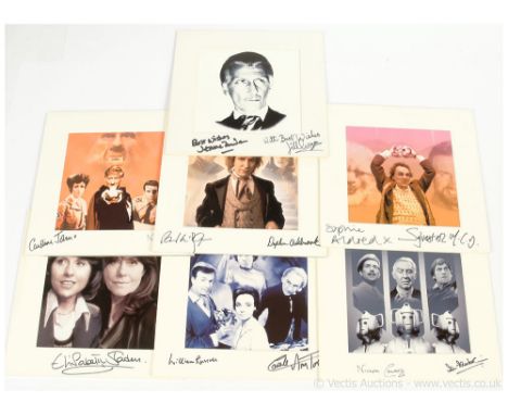 Collection of 6x Mod Art Studio Doctor Who signed prints. Signatures include Elizabeth Sladen, Tom Baker, Sophie Aldred and o