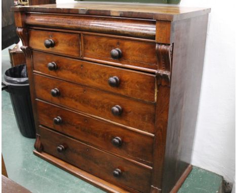 Victorian Scotch chest, height 124 cm, width 120 cm, depth 54 cm (AF)