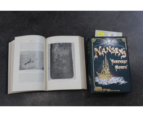 Two volume set of Nansen's "Farthest North", The Norwegian Polar Exhibition 1893-1896, first edition, published by Audrey Nun