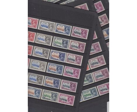 STAMPS : 1935 SILVER JUBILEE, a selection of 36 different sets all lightly M/M. Includes Ascension, British Solomon Is, Falkl