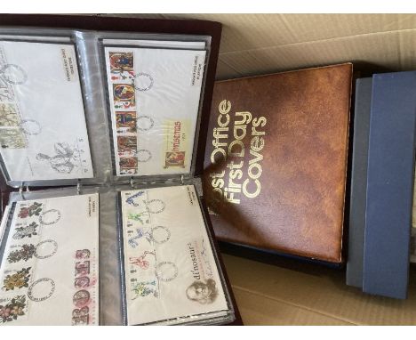 STAMPS FIRST DAY COVERS : Three albums of First Day Covers mainly 1970's to early 2000's plus some postage and GB in stockboo