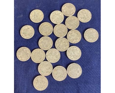 COINS : GVI  Pre 1947 Silver Half Crowns , mixed dates and condition (20) 278g