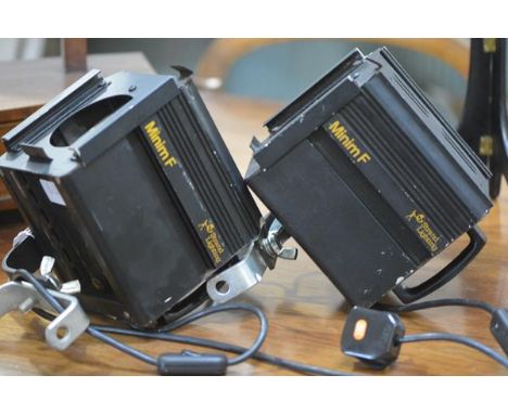 Two vintage Strand Lighting Minim F  theatre spotlights