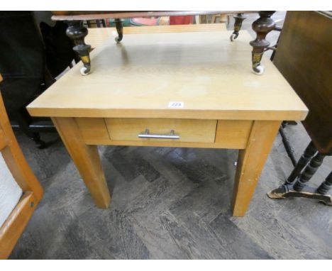 A light oak coffee or lamp table fitted one drawer 