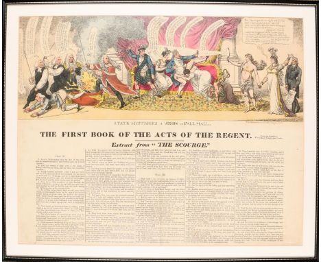 CHARLES WILLIAMS (1796-1830 ACTIVE) 'State Mysteries, a Vision of Pall Mall', 1st April 1813, a hand-coloured engraving, publ