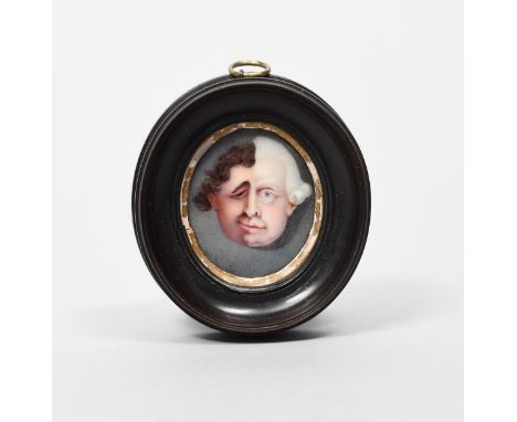 1783 CHARLES JAMES FOX AND LORD NORTH PARLIAMENTARY COALITION A small and unusual enamel portrait plaque, c.1783, painted wit