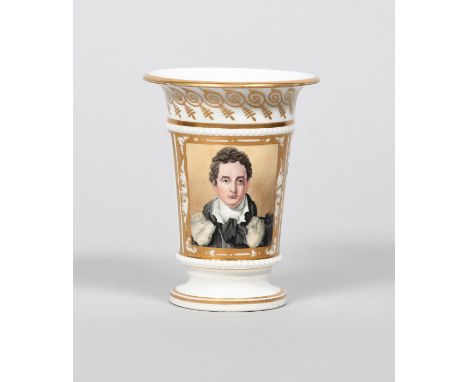 MARQUESS OF LONDONDERRY An English porcelain vase, c.1820-25, possibly Spode, painted with a version of Sir Thomas Lawrence's