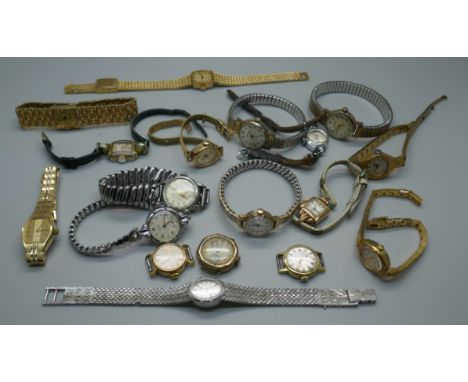 A collection of lady's wristwatches including Rotary, Sekonda, Timex, Accurist, etc. 
