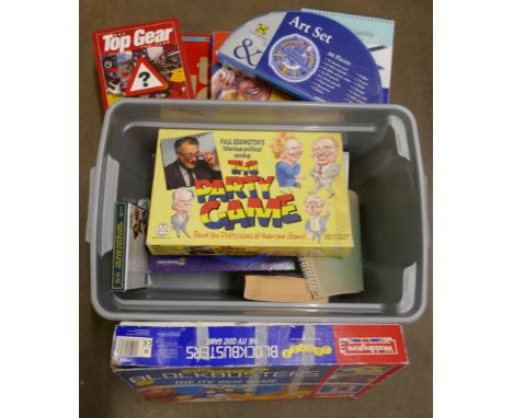 A collection of vintage games, art sets and sketch pads **PLEASE NOTE THIS LOT IS NOT ELIGIBLE FOR POSTING AND PACKING** 