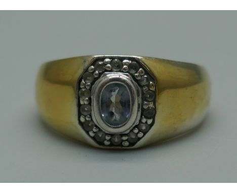 A silver gilt cluster ring, Y 