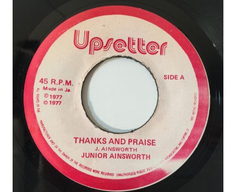 JUNIOR AINSWORTH - THANKS AND PRAISE 7" (ORIGINAL JAMAICAN PRESSING - UPSETTER 2048). The Rocksteady masterpiece from Junior 