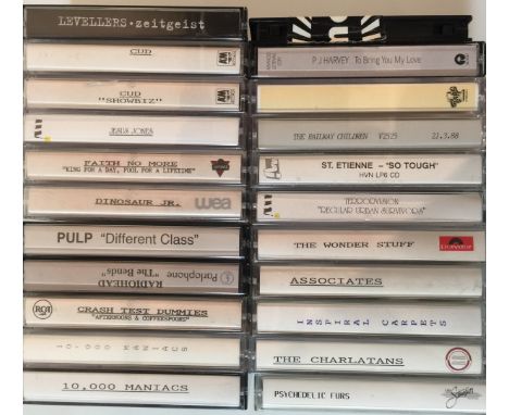 INDIE/ ALT/ POP PROMO CASSETTES. A smashing collection of 22 indie/ alt promo cassettes. Artist/ titles include PJ Harvey - T