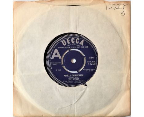 THE ATTACK - NEVILLE THUMBCATCH 7" (ORIGINAL UK DECCA DEMO RELEASE - F 12725). A stunning UK 7" rarity on offer here by 60s L